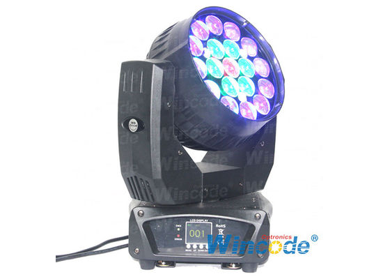 19 * 12W RGBW رأس متحرك مصابيح المسرح LED ، LED غسل رأس متحرك تكبير 8 - 50 درجة