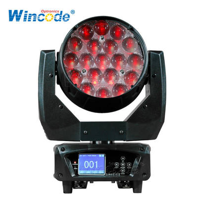 سعر جيد 19x15W RGBW LED Wash Moving Head Light with DMX512 Control and 30000 Lux Brightness for Stage Lighting الانترنت