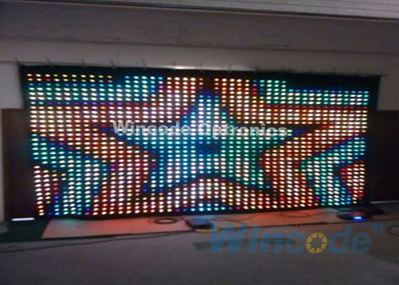 سعر جيد RGB Tri Color P5 Led Curtain Wall 7 Chs ، ستارة الألياف البصرية للقاعات الرقصية الانترنت